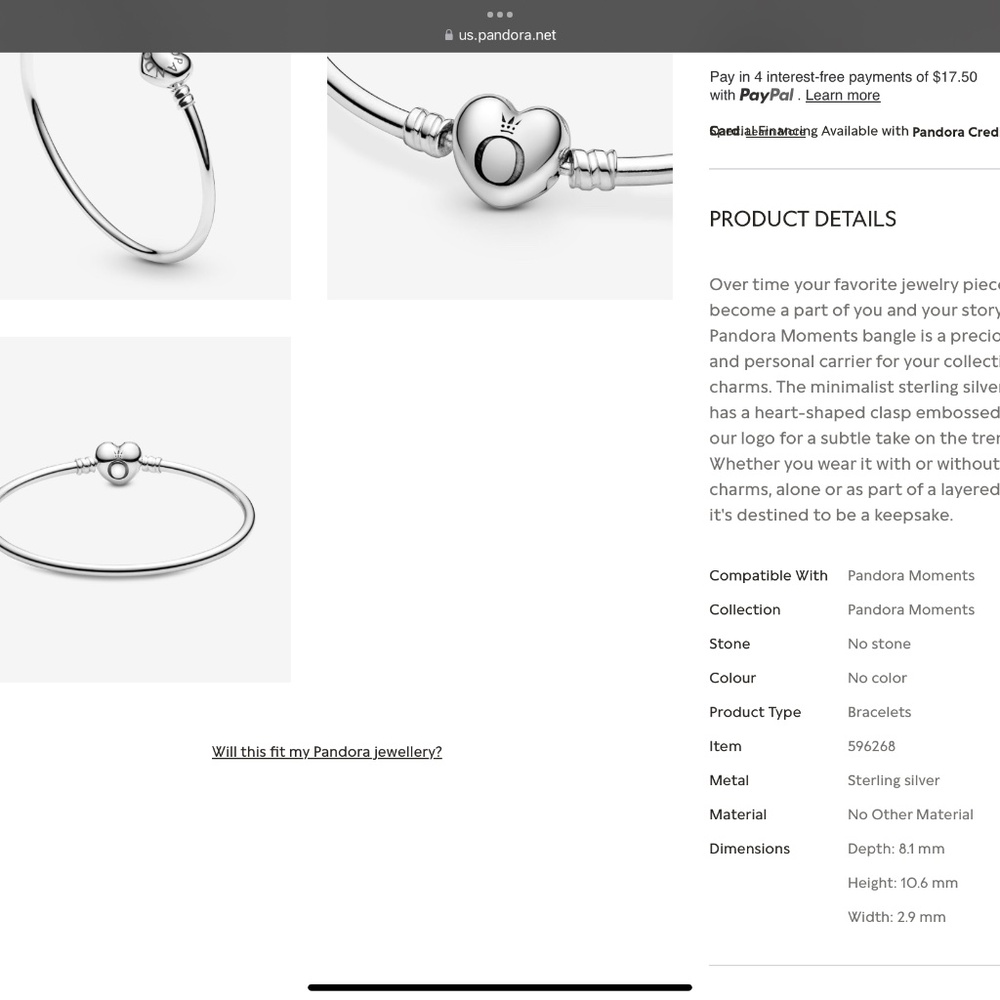 Pandora Heart Clasp Bangles - 2 - image 4